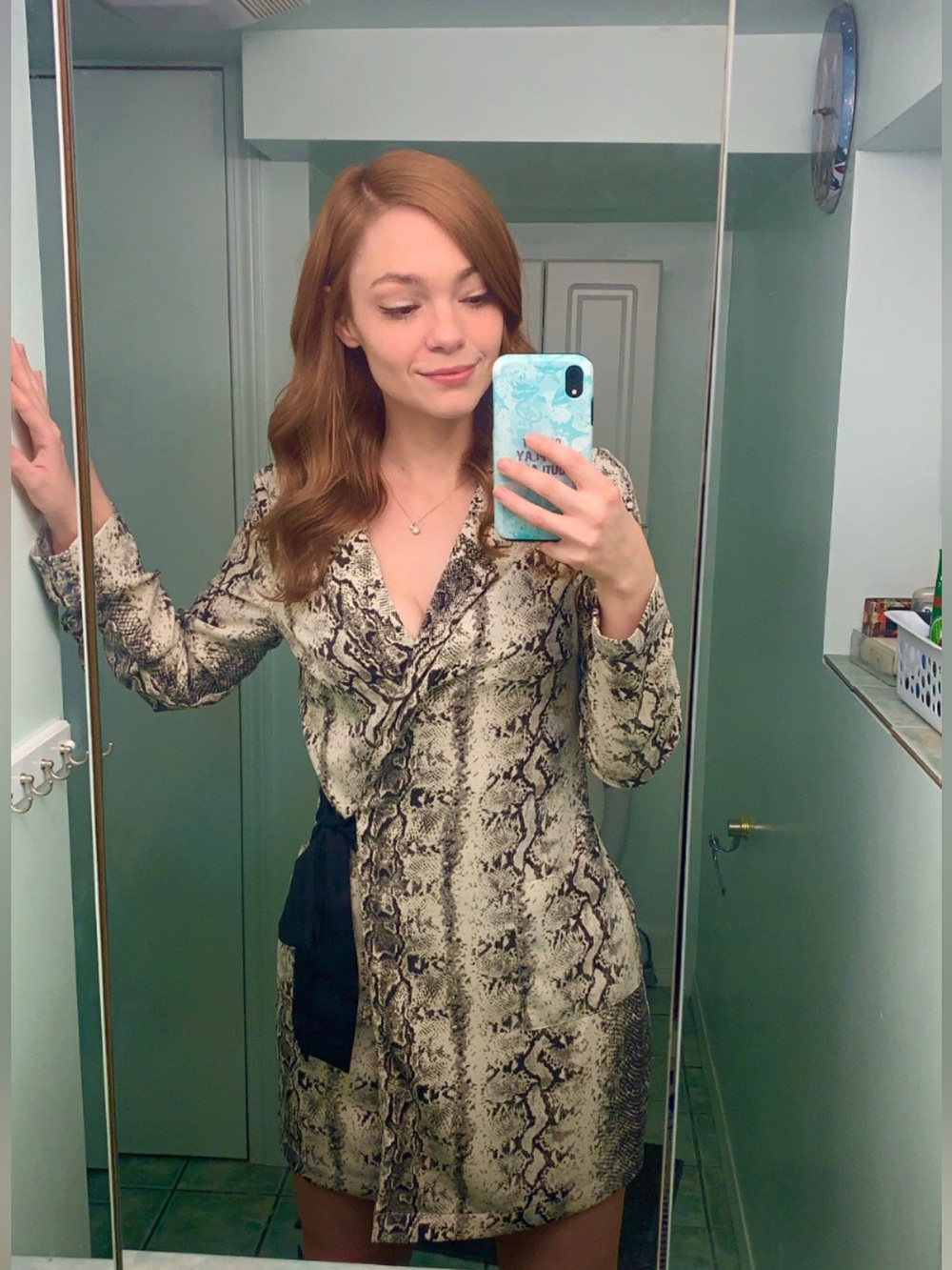 Dynamite | Snakeskin Trench Coat Dress S/P